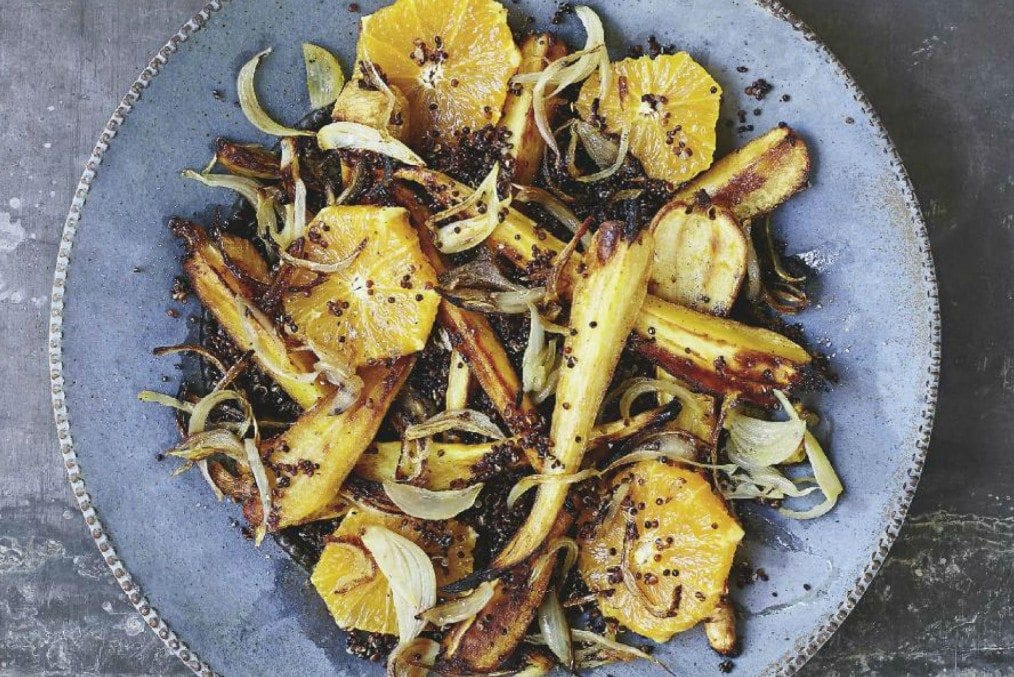 Honeyed Parsnip Quinoa with Chilli, Cardamom and Orange