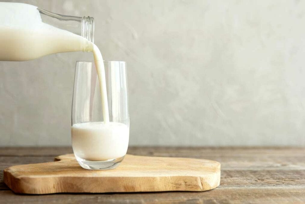 kefir being poured in glass