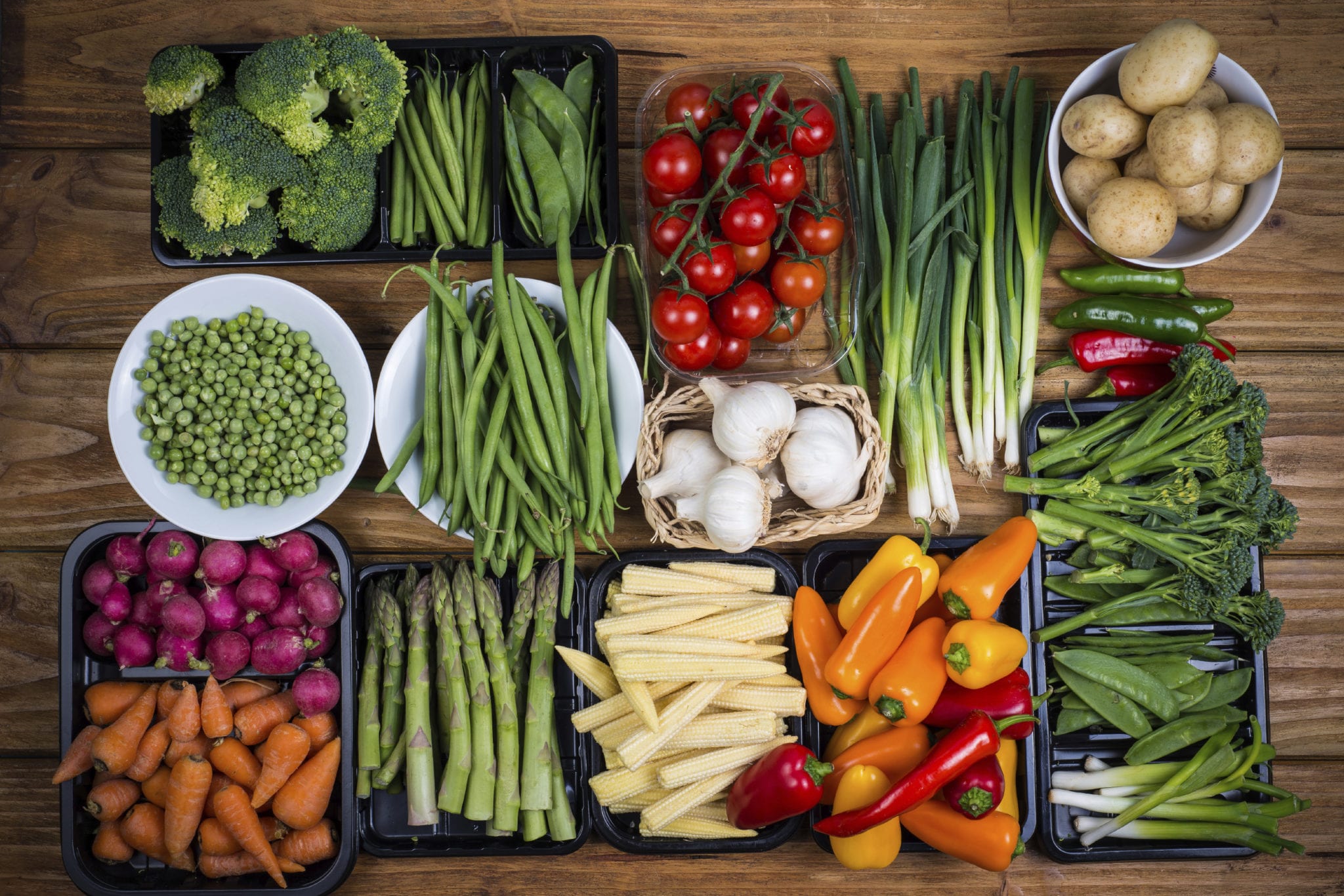 farm fresh vegetables on table